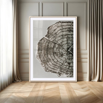 11167473-MGV-CV-24X36-Rustic Wall Decor Wall Art Canvas Print, Framed Modern Lodge Style Art Picture Print, Neutral Wood Slice Perfect Scandinavian