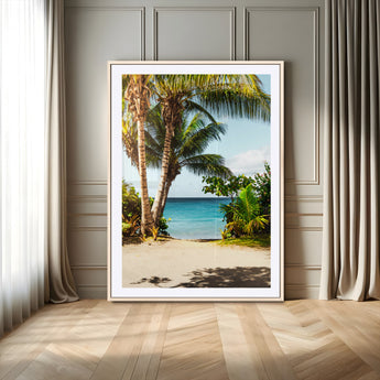 10046923-MGC-FP-24x36-Palm Tree Canvas Wall Art Canvas Print, Framed Coastal Wall Art Art Picture Print, Island Wall Decor Perfect Coastal Tropical
