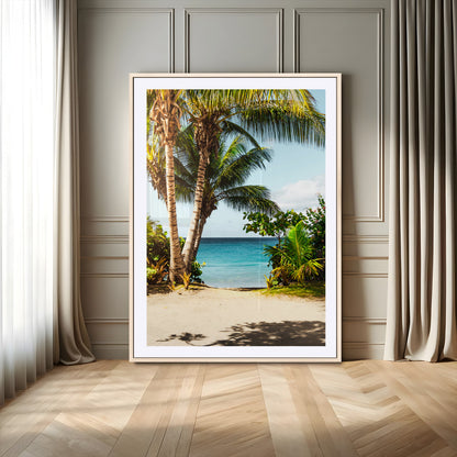 10046923-MGC-FP-24x36-Palm Tree Canvas Wall Art Canvas Print, Framed Coastal Wall Art Art Picture Print, Island Wall Decor Perfect Coastal Tropical