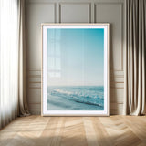 20189712-MGC-FP-24x36_Natural-Minimalist Ocean Wall Art Canvas Print, Framed Calm Seascape Art Picture Print, Soft Blue Tones Perfect Coastal Minimalist Decor
