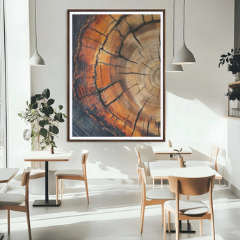 33751185-MGC-FP-24x36_Walnut-Tree Rings Wall Art Canvas Print, Framed Wood Detail Art Picture Print, Rustic Texture Perfect Rustic Warm Decor Artwork