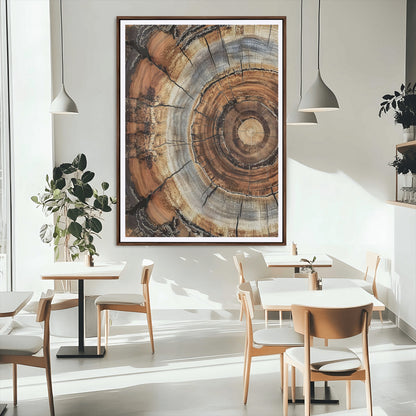 28233914-MGC-FP-24x36_Walnut-Tree Rings Wall Art Canvas Print, Framed Wood Texture Art Picture Print, Rustic Pattern Perfect Rustic Organic Decor Artwork