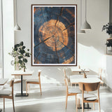 70513247-MGC-FP-24x36_Walnut-Tree Rings Wall Art Canvas Print, Framed Rustic Texture Art Picture Print, Wood Grain Perfect Rustic Industrial Decor Artwork