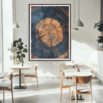 70513247-MGC-FP-24x36_Walnut-Tree Rings Wall Art Canvas Print, Framed Rustic Texture Art Picture Print, Wood Grain Perfect Rustic Industrial Decor Artwork