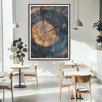 32486414-MGC-FP-24x36_Walnut-Tree Rings Wall Art Canvas Print, Framed Rustic Texture Art Picture Print, Wood Grain Perfect Rustic Industrial Decor Artwork