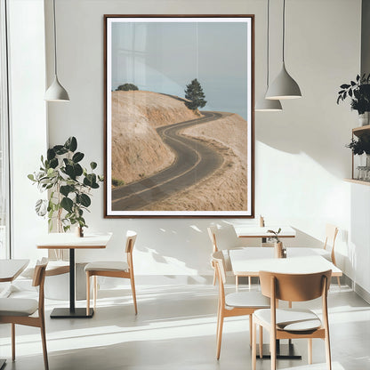 54702459-MGV-CV-24X36-Desert Road Wall Art Canvas Print, Framed Earthy Landscape Art Picture Print, Minimal Scenic Perfect Rustic Minimalist Decor