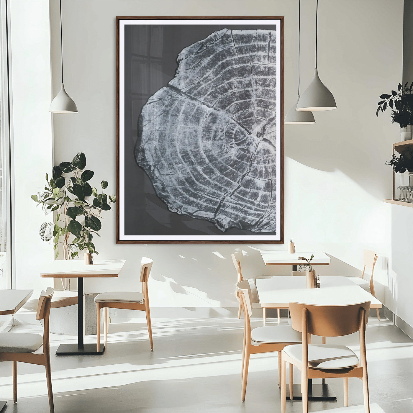 10432121-MGC-FP-24x36_Walnut-Tree Ring Canvas Wall Art Canvas Print, Framed Rustic Wood Wall Art Picture Print, Botanical Tree Slice Perfect Modern Lodge Decor