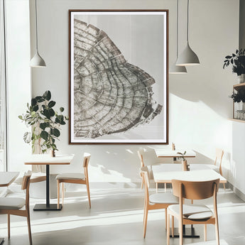 57798204-MGC-FP-24x36_Walnut-Botanical Tree Ring Wall Art Canvas Print, Framed Earth Tones Art Picture Print, Tree Ring Canvas Perfect Scandinavian Minimalist