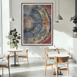 92693966-MGC-FP-24x36_Walnut-Timber Cut Close-Up Wall Art Canvas Print, Framed Rustic Wood Canvas Art Picture Print, Natural Texture Decor Perfect Modern Lodge