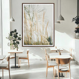 17571705-MGC-FP-24x36_Walnut-Pampas Grass Wall Art Canvas Print, Framed Neutral Tones Art Picture Print, Minimalist Nature Perfect Boho Minimalist Decor