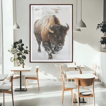 19448944-MGC-FP-24x36_Walnut-Winter Wilderness Wall Art Canvas Print, Framed Brown Tones Art Picture Print, Nature Close-Up Perfect Rustic Lodge Decor Decor