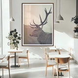 22632976-MGC-FP-24x36_Walnut-Deer Canvas Print Wall Art Canvas Print, Framed Woodland Animal Decor Art Picture Print, Rustic Lodge Wall Art Perfect Rustic