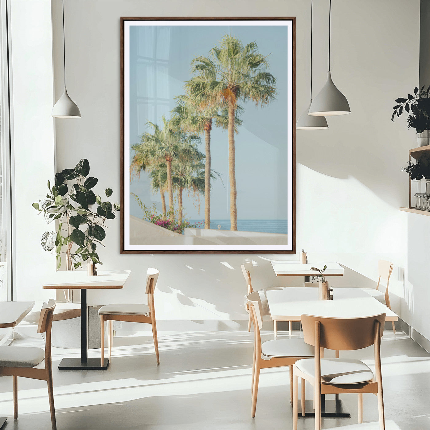 46777020-MGC-FP-24x36_Walnut-Tropical Ocean Sunset Canvas Print – Beach Coastal Wall Art Canvas Print, Framed Nautical Decor for Home, Office, Vacation Resort