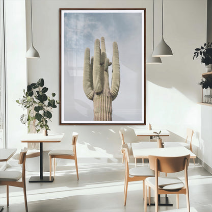 61603772-MGC-FP-24x36_Walnut-Desert Wall Art – Tall Cactus Canvas Print, Southwestern Nature Photography Decor for Bedroom, Living Room, Office, Boho Home,