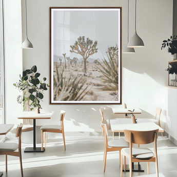61562259-MGC-FP-24x36_Walnut-Joshua Tree Canvas Wall Art – Desert Landscape, Minimalist Nature Photography, Large Framed Botanical Decor, Southwestern Canvas