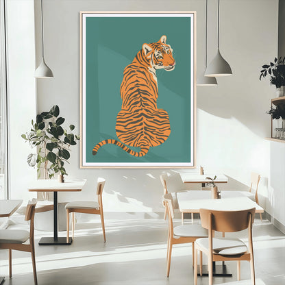 12468-MGC-FP-24x36_Natural-Tiger Wall Art – Modern Jungle Cat Canvas Print, Bold Wildlife Animal Decor for Bedroom, Office, Living Room or Nature Inspired