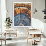 47703729-MGC-FP-24x36_Natural-Tree Rings Wall Art Canvas Print, Framed Wood Texture Art Picture Print, Blue Grain Perfect Rustic Modern Decor Artwork