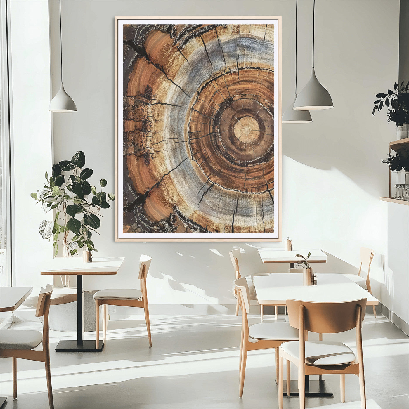 28233914-MGC-FP-24x36_Natural-Tree Rings Wall Art Canvas Print, Framed Wood Texture Art Picture Print, Rustic Pattern Perfect Rustic Organic Decor Artwork