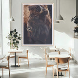 56758157-MGC-FP-24x36_Natural-Bison Portrait Wall Art Canvas Print, Framed Rustic Wall Accent Art Picture Print, Lodge Style Perfect Rustic Lodge Decor Artwork