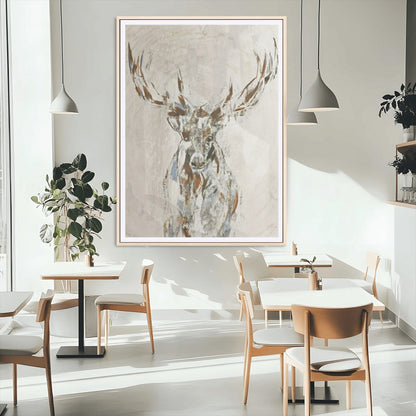 79642067-MGC-FP-24x36_Natural-Abstract Deer Wall Art Canvas Print, Framed Lodge Style Decor Art Picture Print, Rustic Animal Wall Perfect Lodge Cabin Style
