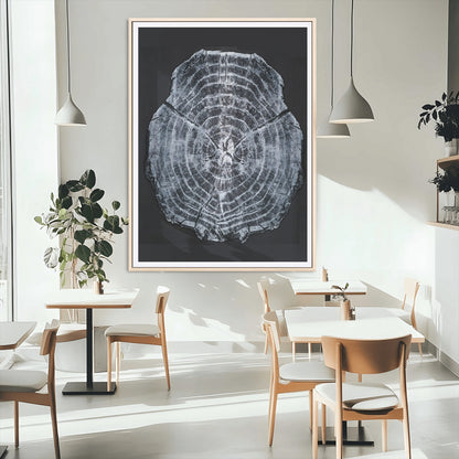 67859667-MGC-FP-24x36_Natural-Tree Ring Wall Art Wall Art Canvas Print, Framed Wood Slice Canvas Art Picture Print, Monochrome Nature Decor Perfect Modern