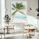 83804429-MGC-FP-24x36_Natural-Palm Tree Wall Art Canvas Print, Framed Tropical Beach Art Picture Print, Soft Sand Perfect Tropical Coastal Decor Artwork