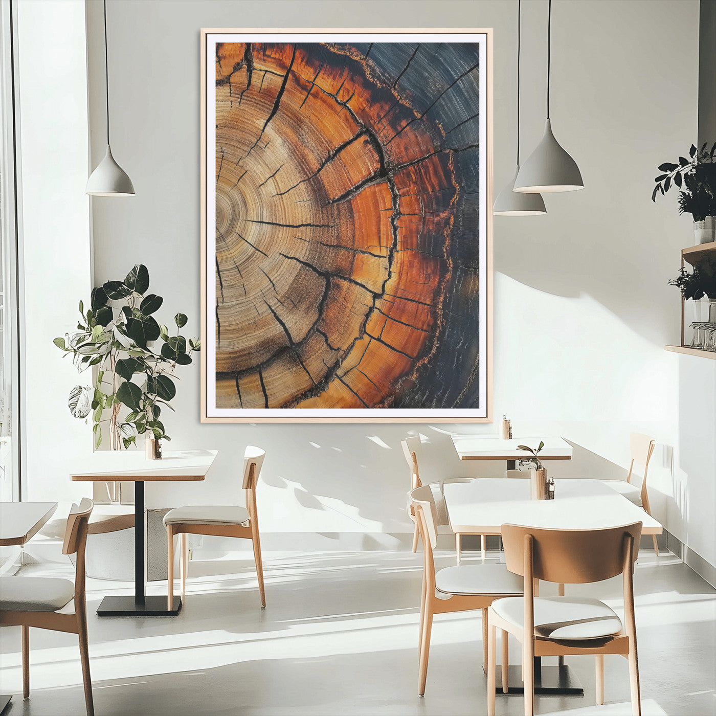 87104387-MGC-FP-24x36_Natural-Wood Texture Wall Art Canvas Print, Framed Rustic Nature Art Picture Print, Earthy Tones Perfect Modern Rustic Decor Artwork