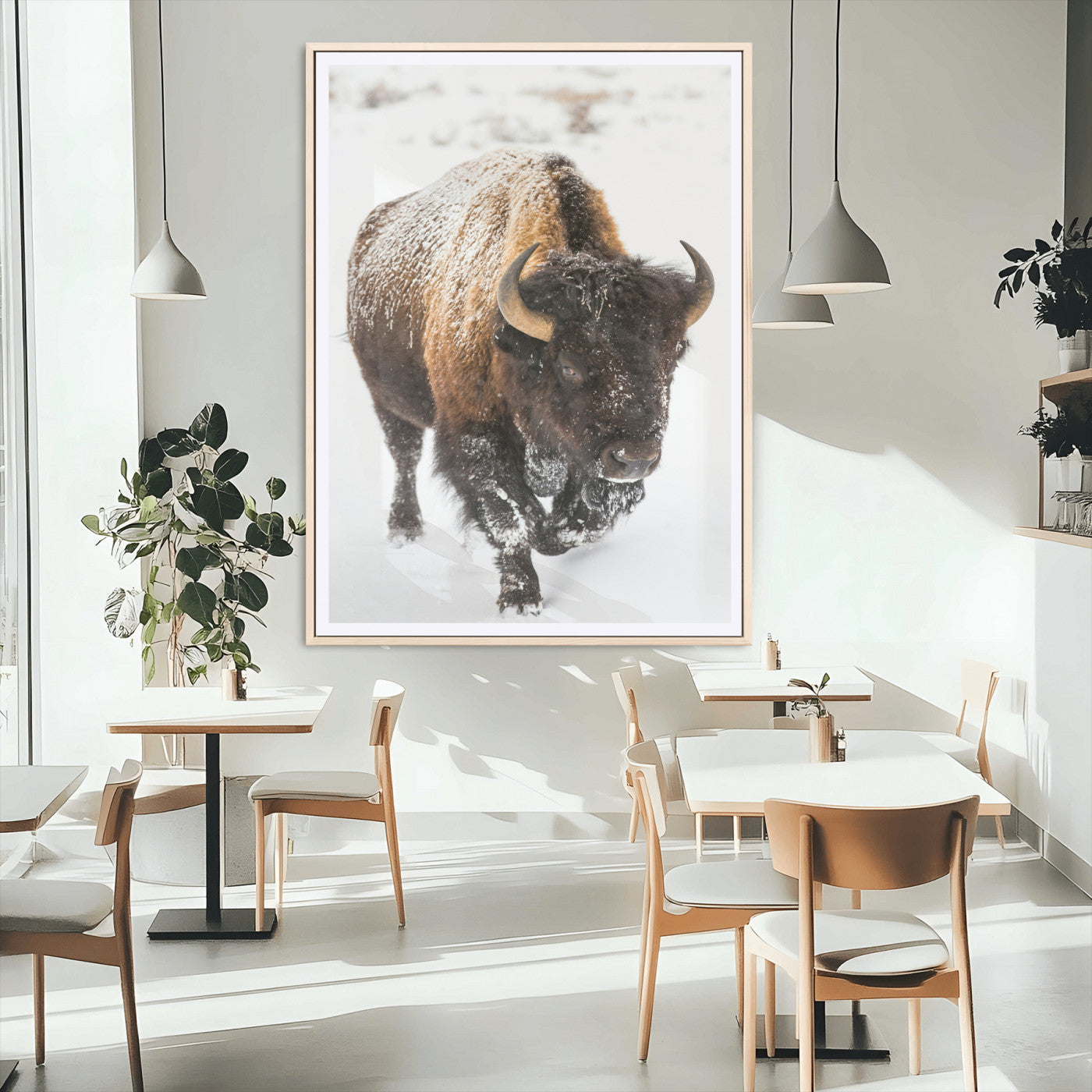 19448944-MGC-FP-24x36_Natural-Winter Wilderness Wall Art Canvas Print, Framed Brown Tones Art Picture Print, Nature Close-Up Perfect Rustic Lodge Decor Decor