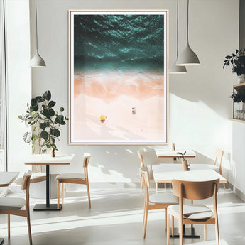 44468317-MGC-FP-24x36_Natural-Tropical Relaxation Wall Art Canvas Print, Framed Coastal Vibes Art Picture Print, Ocean Aesthetic Perfect Coastal Minimalist