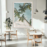 80452931-MGC-FP-24x36_Natural-Tropical Palm Trees Wall Art Canvas Print, Framed Coastal Nature Art Picture Print, Relaxing Summer Vibes Perfect Boho Coastal