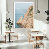 13614237-MGC-FP-24x36_Natural-Cliff Diving Wall Art – Panoramic Ocean Jump Canvas Print, Extreme Sports Adventure Decor for Living Room, Office, Bedroom, Man