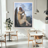 99738-MGC-FP-24x36_Natural-Fallen Angel Wall Art Canvas Print, Framed Classical Nude Art Picture Print, Renaissance Style Perfect Classical Moody Decor