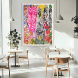 23129-MGC-FP-24x36_Natural-Street Love Wall Art Canvas Print, Framed Pop Graffiti Art Picture Print, Neon Lettering Perfect Urban Pop Decor Artwork