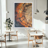 33751185-MGC-FP-24x36_White-Tree Rings Wall Art Canvas Print, Framed Wood Detail Art Picture Print, Rustic Texture Perfect Rustic Warm Decor Artwork