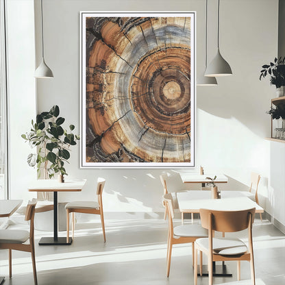 28233914-MGC-FP-24x36_White-Tree Rings Wall Art Canvas Print, Framed Wood Texture Art Picture Print, Rustic Pattern Perfect Rustic Organic Decor Artwork