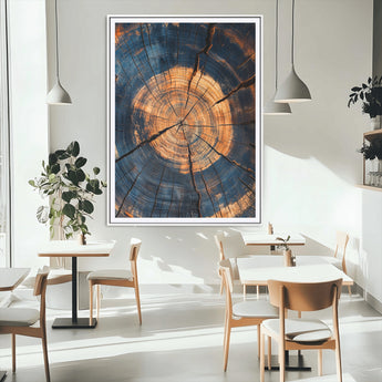 70513247-MGV-CV-24X36-Tree Rings Wall Art Canvas Print, Framed Rustic Texture Art Picture Print, Wood Grain Perfect Rustic Industrial Decor Artwork