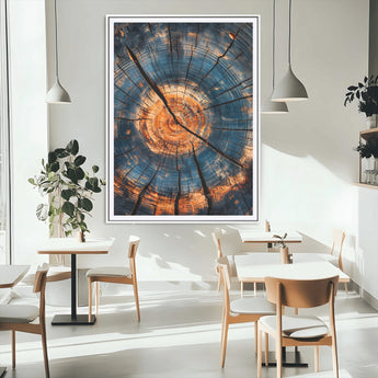 44185164-MGC-FP-24x36_White-Tree Rings Wall Art Canvas Print, Framed Rustic Texture Art Picture Print, Wood Grain Perfect Rustic Industrial Decor Artwork