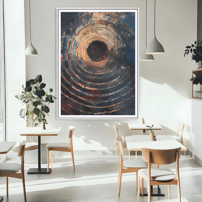 77401573-MGC-FP-24x36_White-Textured Spiral Wall Art Canvas Print, Framed Abstract Void Art Picture Print, Wooden Vortex Perfect Modern Industrial Decor