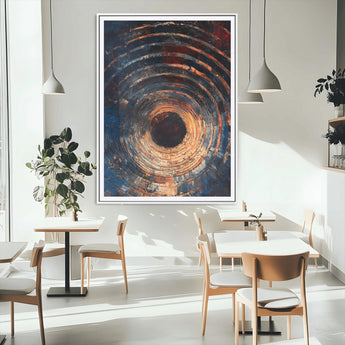 95449028-MGC-FP-24x36_White-Textured Spiral Wall Art Canvas Print, Framed Abstract Void Art Picture Print, Wooden Vortex Perfect Modern Industrial Decor
