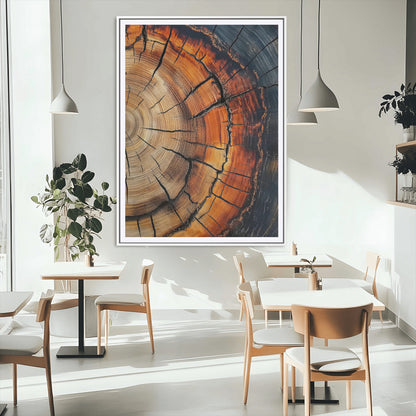 74113861-MGV-CV-24X36-Tree Ring Art Wall Art Canvas Print, Framed Rustic Wood Art Art Picture Print, Timber Wall Decor Perfect Modern Rustic Decor
