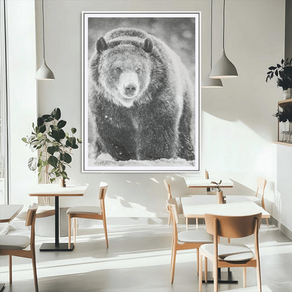 98050634-MGC-FP-24x36_White-Bison Portrait Wall Art Canvas Print, Framed Rustic Wall Accent Art Picture Print, Lodge Style Perfect Rustic Lodge Decor Artwork