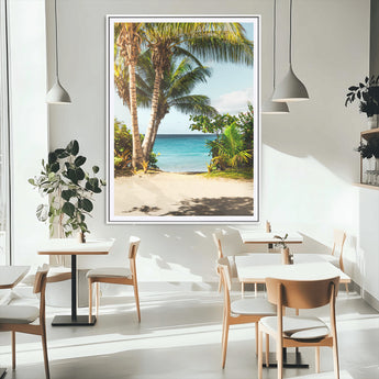 10046923-MGC-FP-24x36_White-Palm Tree Canvas Wall Art Canvas Print, Framed Coastal Wall Art Art Picture Print, Island Wall Decor Perfect Coastal Tropical