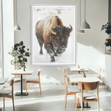 19448944-MGC-FP-24x36_White-Winter Wilderness Wall Art Canvas Print, Framed Brown Tones Art Picture Print, Nature Close-Up Perfect Rustic Lodge Decor Decor