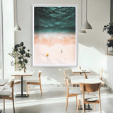 44468317-MGV-CV-24X36-Tropical Relaxation Wall Art Canvas Print, Framed Coastal Vibes Art Picture Print, Ocean Aesthetic Perfect Coastal Minimalist