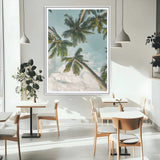 80452931-MGV-CV-24X36-Tropical Palm Trees Wall Art Canvas Print, Framed Coastal Nature Art Picture Print, Relaxing Summer Vibes Perfect Boho Coastal
