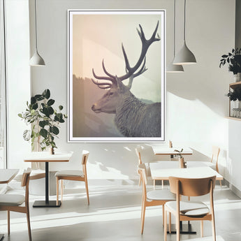 22632976-MGV-CV-24X36-Deer Canvas Print Wall Art Canvas Print, Framed Woodland Animal Decor Art Picture Print, Rustic Lodge Wall Art Perfect Rustic