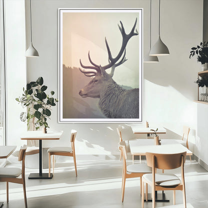 22632976-MGV-CV-24X36-Deer Canvas Print Wall Art Canvas Print, Framed Woodland Animal Decor Art Picture Print, Rustic Lodge Wall Art Perfect Rustic