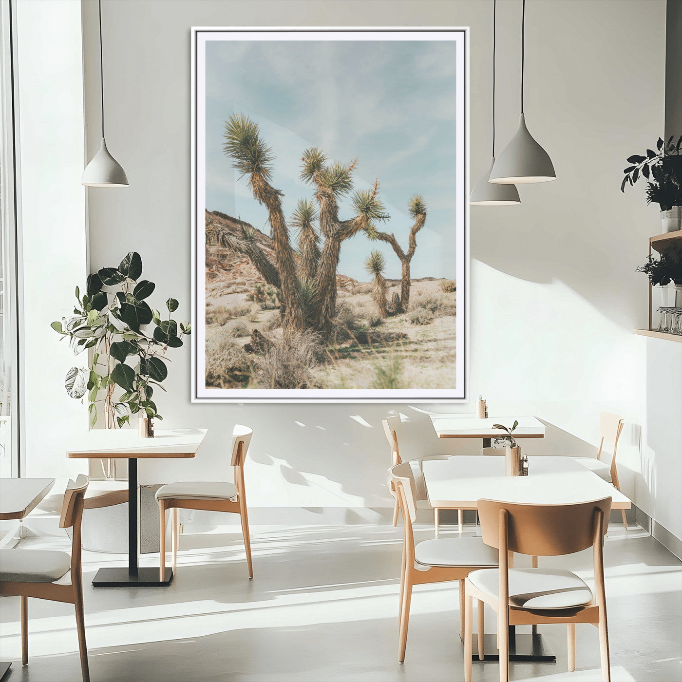 95224550-MGC-FP-24x36_White-Joshua Tree Desert Canvas Print – Southwestern Boho Landscape Wall Art, Rustic Nature Scene for Living Room, Entryway & Earthy