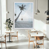 62893825-MGC-FP-24x36_White-Tropical Palm Tree Swing Wall Art – Ocean Beach Photography Print, Coastal Decor, Wanderlust Travel Photo for Boho Homes & Beach