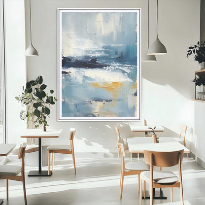 80358-MGV-CV-24X36-Abstract Seascape Wall Art Canvas Print, Framed Coastal Horizon Art Picture Print, Textured Ocean Perfect Minimal Coastal Decor